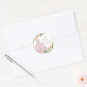 ArtsApp H2 Rozen Blush Roze Sparkling Quinceanera Ronde Sticker (Envelop)
