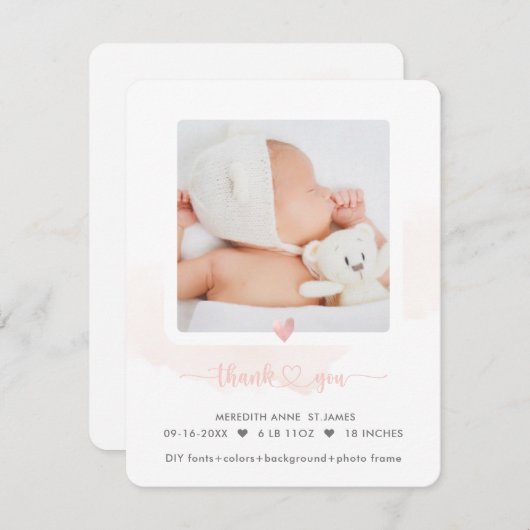 ArtsApp H2 Shower Dank u+Geboorteaankondiging Kaart (Voorkant / Achterkant)