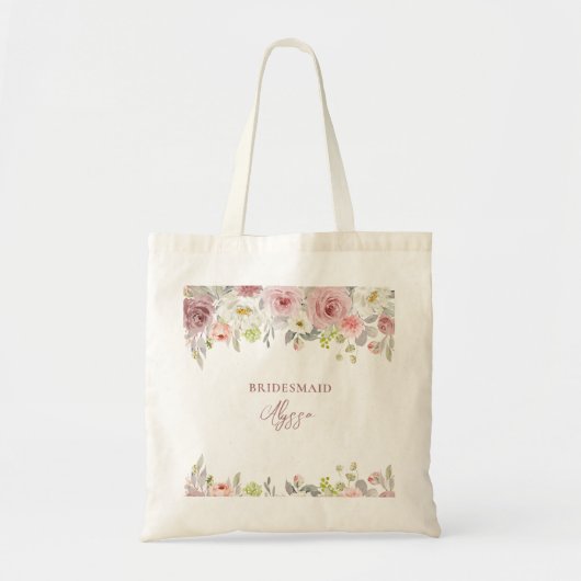 ArtsApp H2 Stof Roze Rozen Bruidsdouche Tote Bag (Voorkant)
