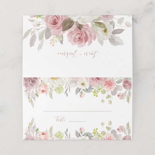 ArtsApp H2 Stof Roze Rozen Bruidsmeisje Plaatskaartje (Buitenkant ongevouwen)