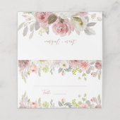 ArtsApp H2 Stof Roze Rozen Bruiloftsfeest Plaatskaartje (Buitenkant ongevouwen)