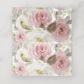 ArtsApp H2 Stof Roze Rozen Bruiloftsfeest Plaatskaartje (Binnenkant ongevouwen)