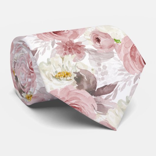 ArtsApp H2 Stoffig Roos Rozen Bruiloft Stropdas (Opgerold)