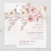 ArtsApp H2 Stoffig Roze Rozen Vrijgezellenfeest Kaart (Voorkant / Achterkant)