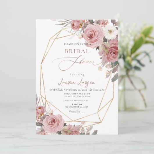 ArtsApp H2 Stoffig Roze Rozen Vrijgezellenfeest Kaart (Staand voorkant)