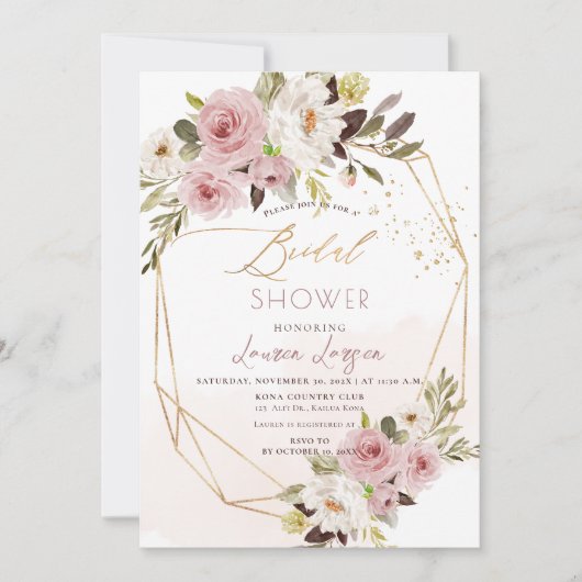 ArtsApp H2 Stoffig Roze Rozen Vrijgezellenfeest Kaart (Voorkant)