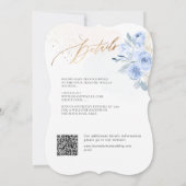 ArtsApp H2 Stoffige Blauwe Rozen Bruiloft Kaart (Achterkant)