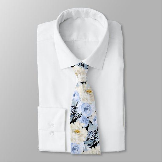 ArtsApp H2 Stoffige Blauwe Rozen Bruiloft Stropdas (Gebonden)