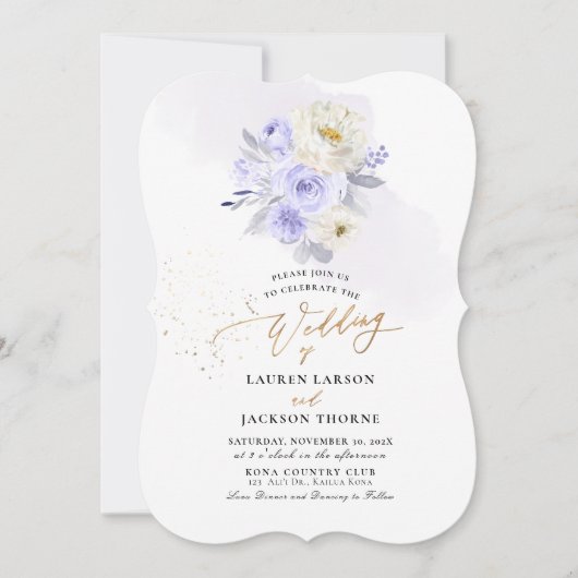 ArtsApp H2 stoffige Paarse Rozen bruiloft Kaart (Voorkant)