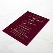 ArtsApp Luxe Calligrafie Burgundy Gold Folie Uitnodiging (Gedraaid)