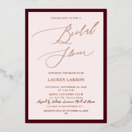 ArtsApp Luxe Calligrafie Burgundy Roos Gold Folie Uitnodiging