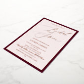 ArtsApp Luxe Calligrafie Burgundy Roos Gold Folie Uitnodiging (Gedraaid)