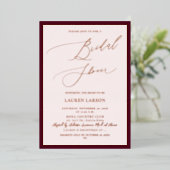 ArtsApp Luxe Calligrafie Burgundy Roos Gold Folie Uitnodiging (Staand Voorkant)