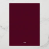 ArtsApp Luxe Calligrafie Burgundy Roos Gold Folie Uitnodiging (Achterkant)