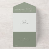 ArtsApp Modern Calligraphy Sage Green Wedding All In One Uitnodiging (Buitenkant)