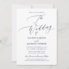ArtsApp Navy Blue Luxe Calligrafie Bruiloft Kaart
