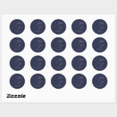 ArtsApp Navy Rose Goud Bedankt DIY Kleur Ronde Sticker (Vel)