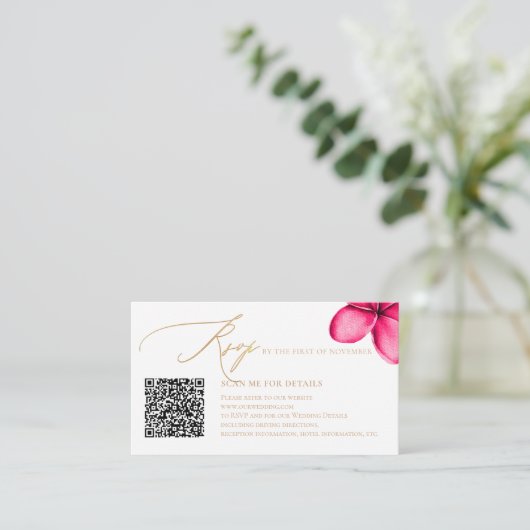 ArtsApp Paradise Shore QR Code Faux Gold RSVP Informatiekaartje (Staand voorkant)