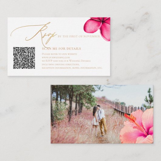 ArtsApp Paradise Shore QR-code nep goud RSVP Informatiekaartje (Voorkant / Achterkant)