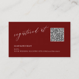 ArtsApp QR-code bordeaux huwelijkslijst luxe kalli Informatiekaartje