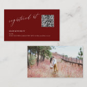 ArtsApp QR Code Burgundy Registry Luxe Calligrafie Informatiekaartje (Voorkant / Achterkant)