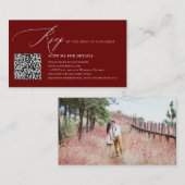 ArtsApp QR Code elegant RSVP Luxe Calligrafie Informatiekaartje (Voorkant / Achterkant)