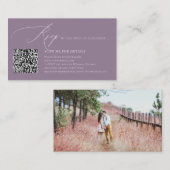 ArtsApp QR-code elegante RSVP Luxe kalligrafie Informatiekaartje (Voorkant / Achterkant)