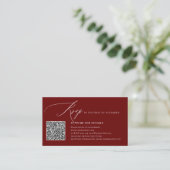 ArtsApp QR-code elegante RSVP luxe kalligrafie Informatiekaartje (Staand voorkant)
