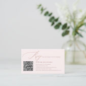 ArtsApp QR-code RSVP Faux Roos Gold Calligrafie Informatiekaartje (Staand voorkant)