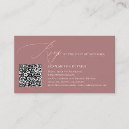 ArtsApp QR-code RSVP Nep-roze goud Calligrafie Informatiekaartje