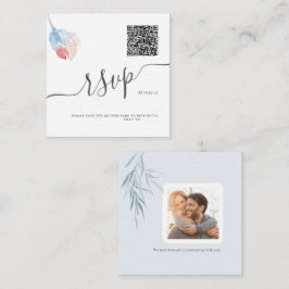 ArtsApp QR-code RSVP Watercolor Roze Roos Notitiekaartje