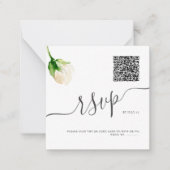 ArtsApp QR Code RSVP Waterverf Alabaster Roos Notitiekaartje (Voorkant)