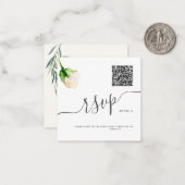 ArtsApp QR Code RSVP Waterverf Alabaster Roos Notitiekaartje (Voorkant / Achterkant in situ)