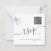 ArtsApp QR Code RSVP Waterverf Blauw Roos Notitiekaartje (Voorkant)