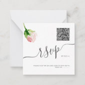 ArtsApp QR Code RSVP Waterverf Blush Roze Roos Notitiekaartje (Voorkant)