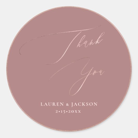 ArtsApp Stof Roze Goud Bedankt Doe-Het-Zelf Kleur Ronde Sticker (Voorkant)