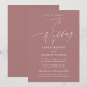 ArtsApp Stof Roze Luxe Calligrafie Bruiloft Kaart (Voorkant / Achterkant)
