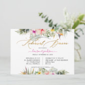 ArtsApp Tropical Paradise Rehearsal Dinner Kaart (Staand voorkant)