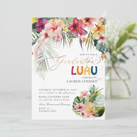 ArtsApp Tropisch Paradise Afstuderen Luau Kaart (Staand voorkant)