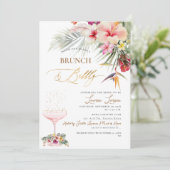 ArtsApp Tropisch Paradise Faux Gold Brunch+Bubble Kaart (Staand voorkant)