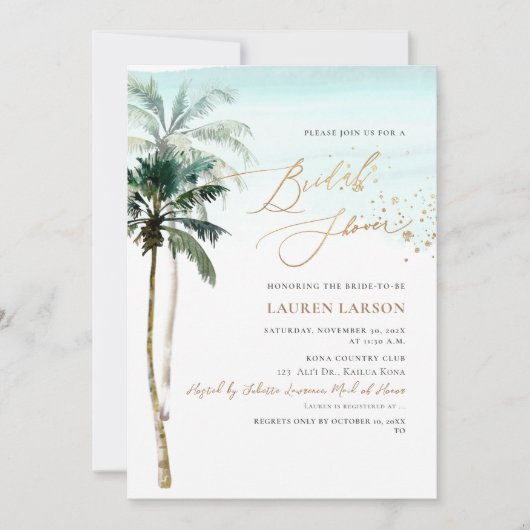 ArtsApp Tropisch Paradise Faux Gold Calligrafie Kaart (Voorkant)