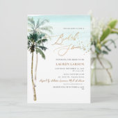 ArtsApp Tropisch Paradise Faux Gold Calligrafie Kaart (Staand voorkant)