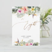 ArtsApp Tropisch Paradise Faux Gold Table Acht Kaart (Staand voorkant)