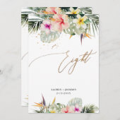 ArtsApp Tropisch Paradise Faux Gold Table Acht Kaart (Voorkant / Achterkant)