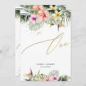 ArtsApp Tropisch Paradise Faux Gold Table One Kaart (Voorkant / Achterkant)