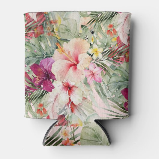 ArtsApp Tropisch Paradise Hibiscus Monstera Blikjeskoeler (Voorkant)