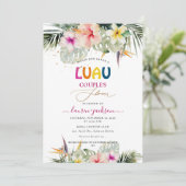 ArtsApp Tropisch Paradise Luau Couples Shower Kaart (Staand voorkant)