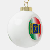 Artsen Assistent Caduceus Shield Keramische Bal Ornament (Links)