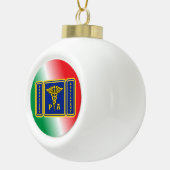 Artsen Assistent Caduceus Shield Keramische Bal Ornament (Rechts)