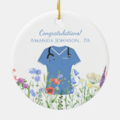 Artsen Assistent PA Blue Scrubs Keramisch Ornament (Achterkant)